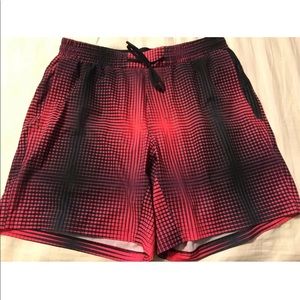 Lululemon Black and Red Shorts with liner.  Size L